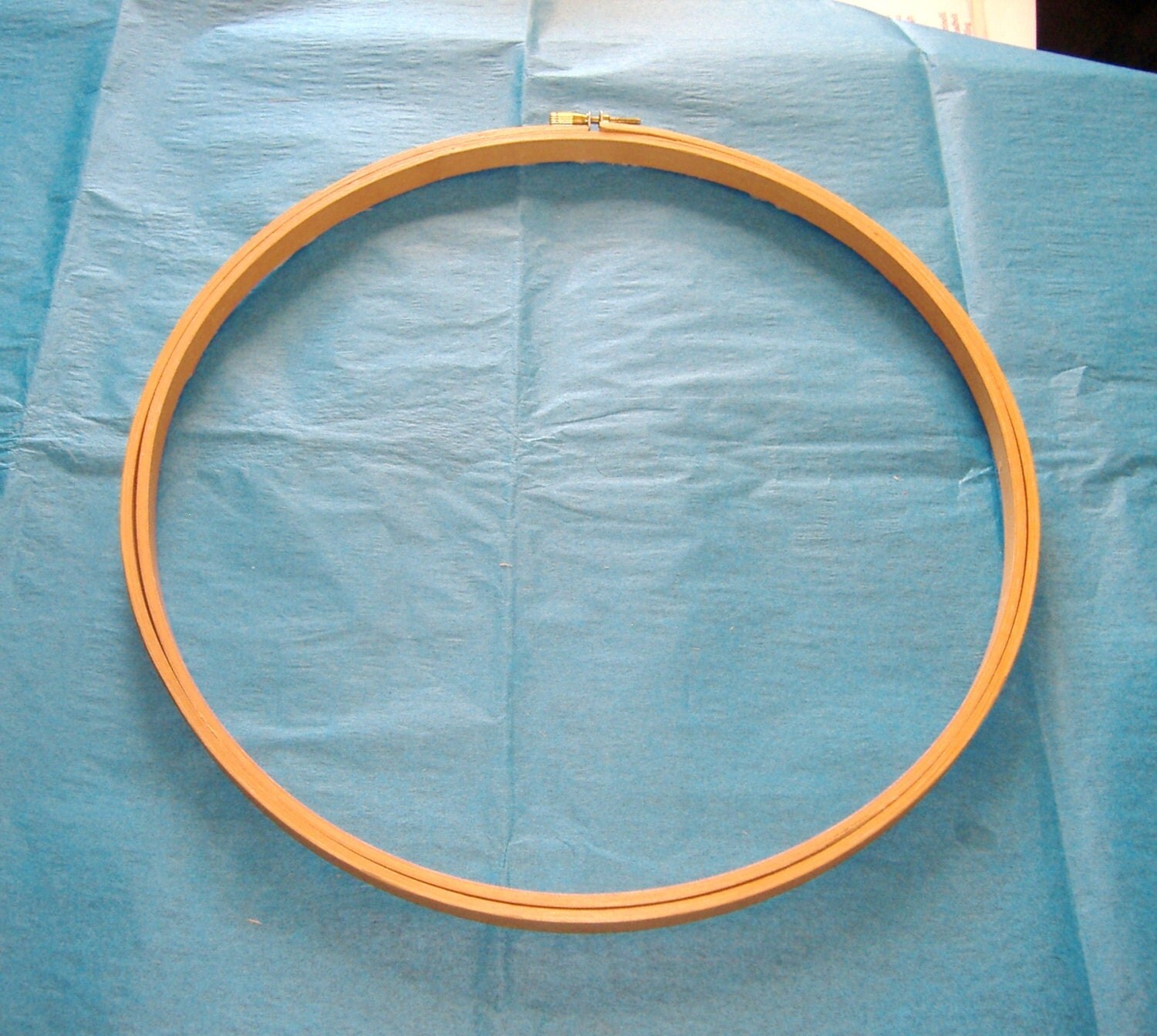 Wood Embroidery Hoop 12 Inch Brass Screw by debbisvintage