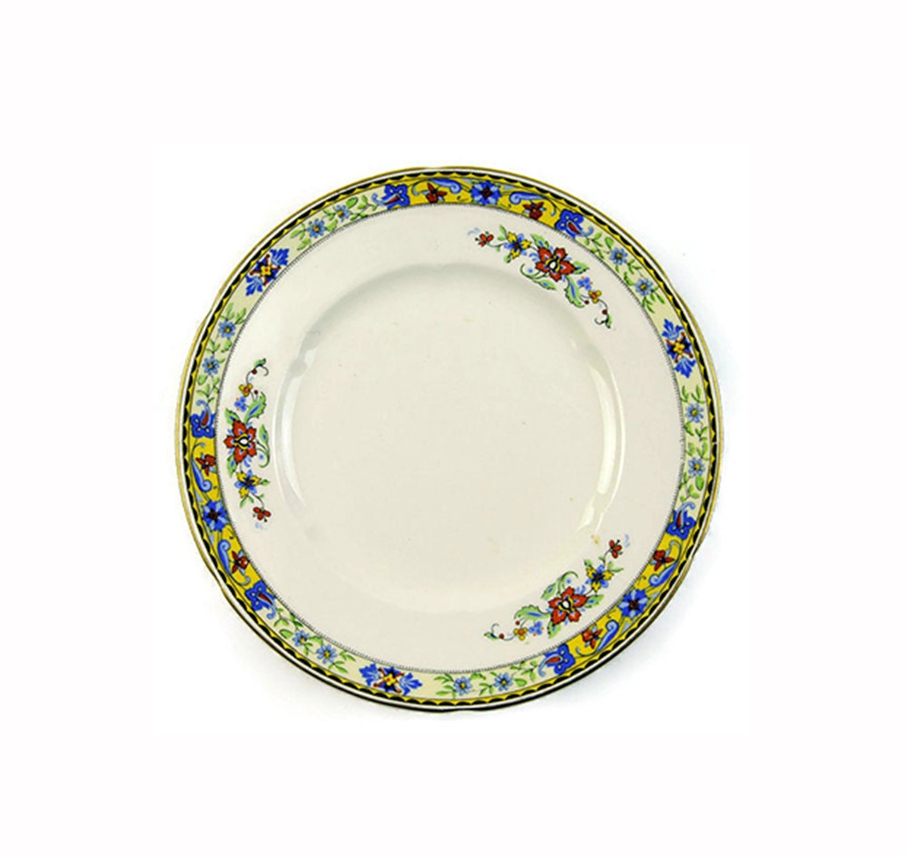 Vintage Dessert Plate Art Deco Plate W. H. Grindley Ivory