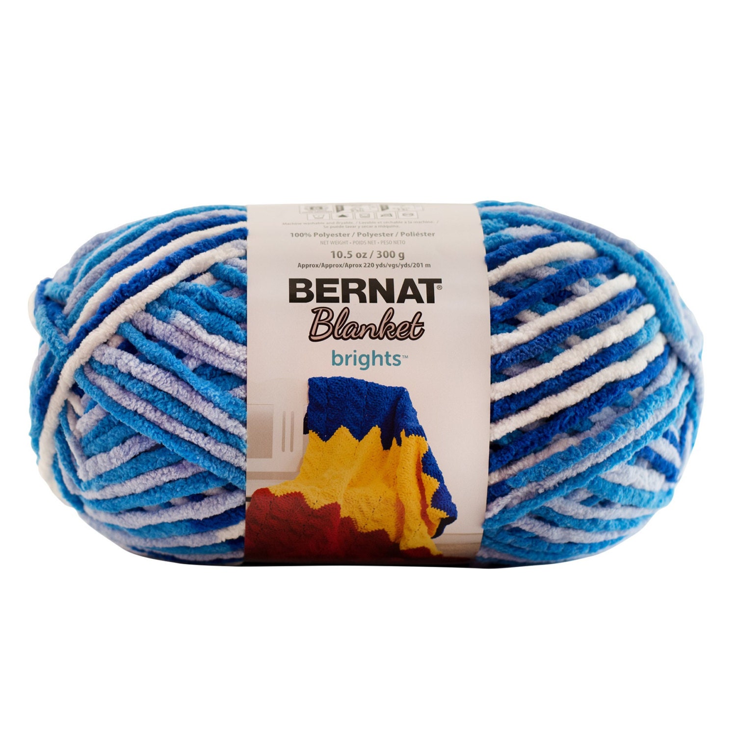 Bernat Blanket Brights Yarn Waterslide Variegated Large Skein