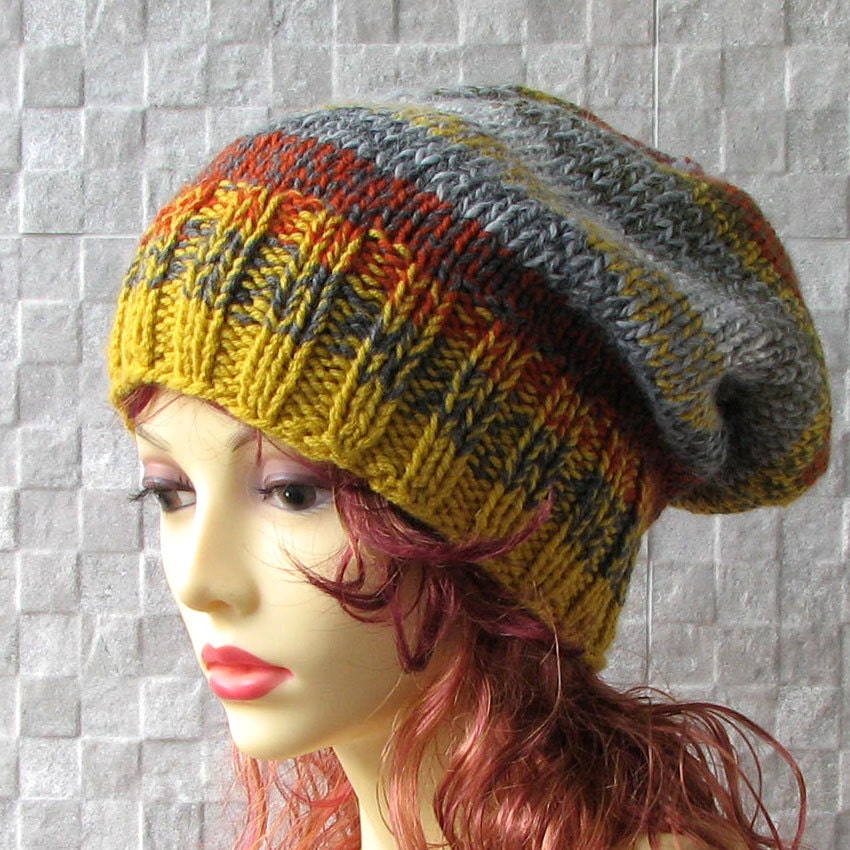 knitted hats for women Slouchy beanie hat Hand Knit Hat