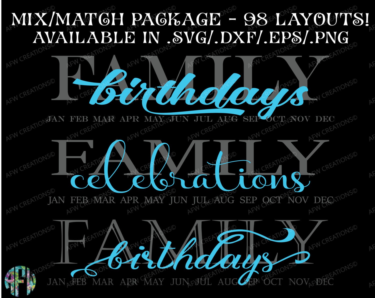 Download Digital Cut Files, Family Birthdays & Celebrations, SVG ...