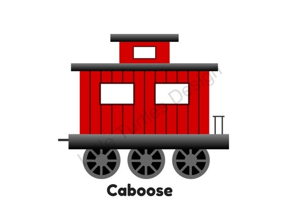 Railroad Caboose Print by LittleTurtlesDesign on Etsy