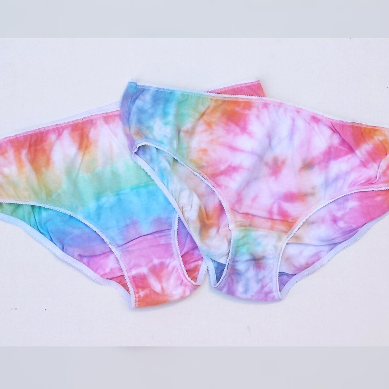 Tie Dye Womens Underwear Rainbow Briefs Set of Two Panties