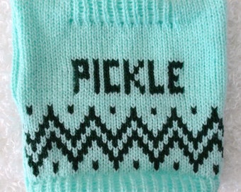Personalized Dog Sweater, Knit Chevron Dog Sweater, Cute Dog Shirt, Choose your colors, XX-Small Fits 3 to 4 lbs.