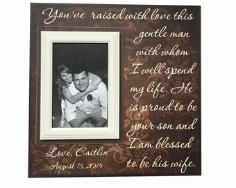 Wedding Gift to In-Laws ~ Mother in Law Gift ~ Father in Law Gift ~ Personalized Wedding Frame ~ Thank You Gift From Bride ~Raised With Love