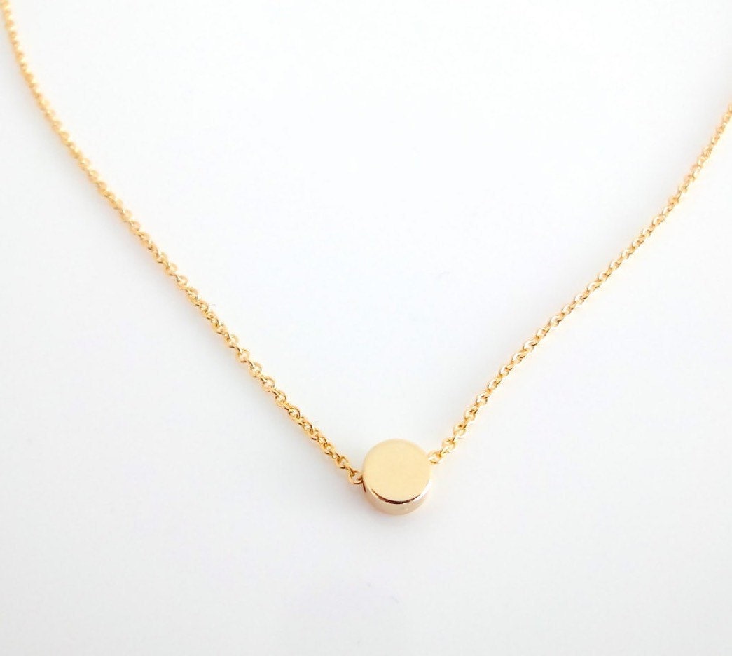Dainty Necklace Tiny Gold Dot Delicate Fine Chain Single