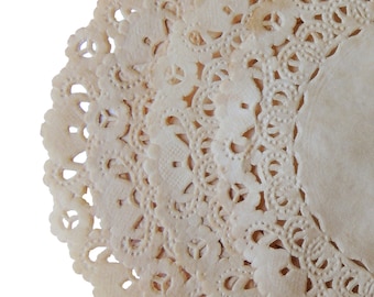 TEA STAINED Paper Lace Doilies | 4" 6" 8" 10" 12" 14" Sizes | Vintage Cream Paper Doilies | Beige Paper Doily | The Paper Doily Store