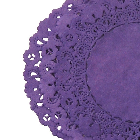 Imperial PURPLE Paper Lace Doilies 4" 6" 8" 10" 12" Sizes Hand Dyed