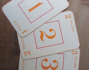 Wedding Table Numbers Vintage Rook Cards Numbers 1 Through 14