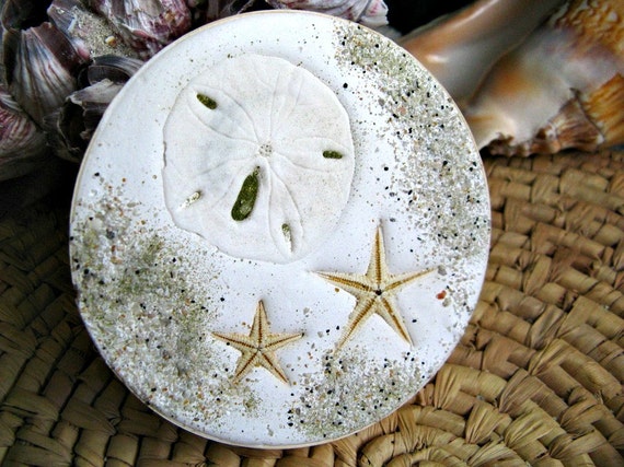 Sand dollar and starfish absorbent beach coasters.. by ARTSYBOOMER