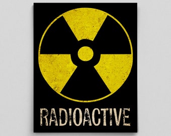 Science Radioactive Nuclear Print Fallout Shelter Poster Teacher Gifts for Teachers Science Art Radioactive Poster Dorm Decor Boys Room Idea