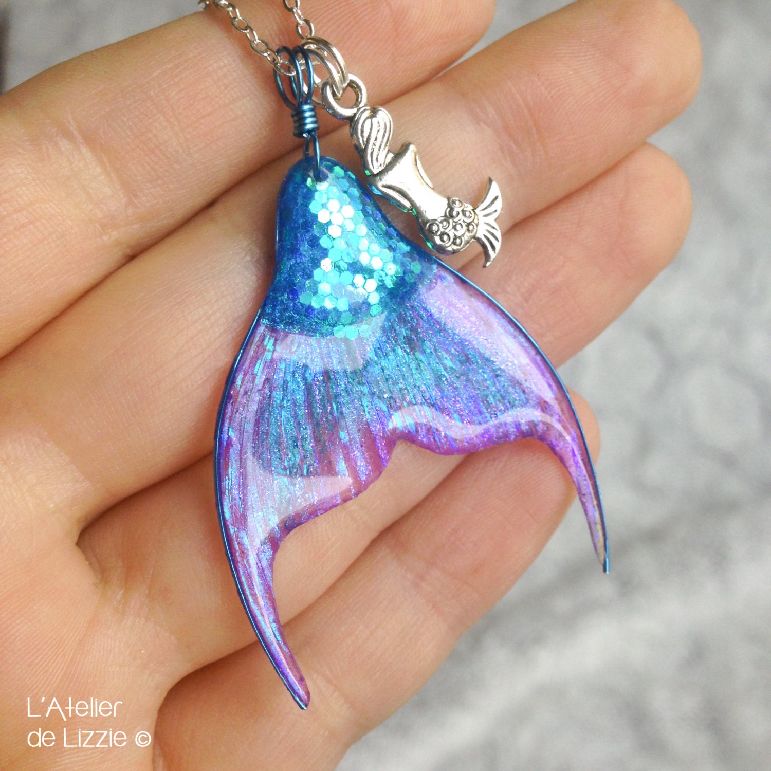 Mermaid Tail pendant design by Anceos© by LAtelierdeLizzie on Etsy