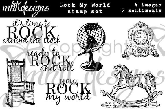 Rock My World Digital Stamp Set