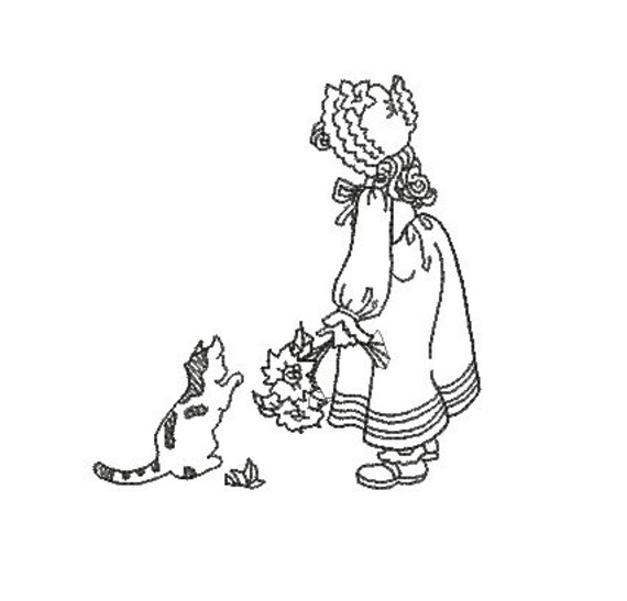 little-girl-and-kitten-redwork-embroidery-design