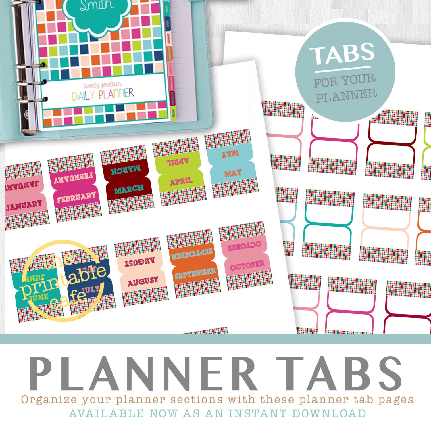 Daily Planner Tabs Printable PDF Pages All Sizes Life