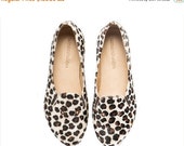 ON SALE leopard print shoes, Charlie, Brown, handmade, flats, leather shoes, by Tamar Shalem on etsy