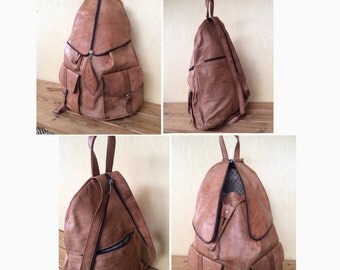 LEATHER BACKPACK - 18 INCHES, leather rucksack, mens backpack, rucksack leather, Hipster Backpack, backpack leather, Leather bag, mochila