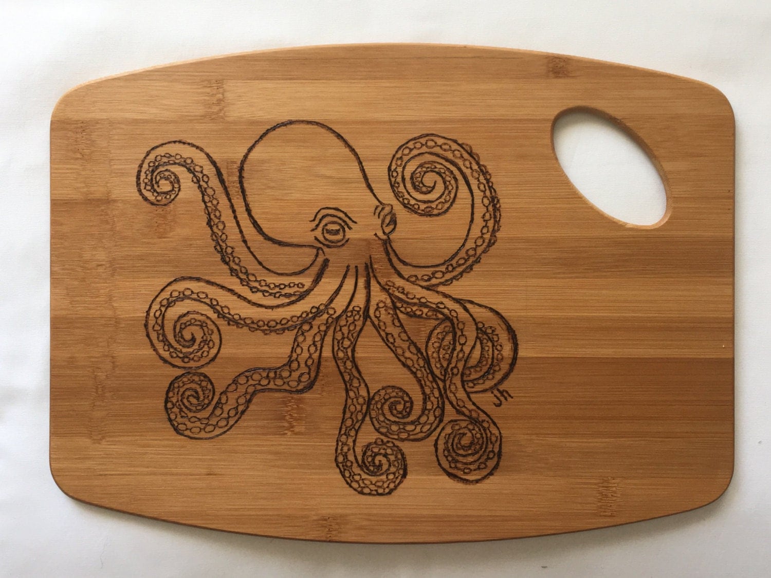 Octopus Cutting Board Pyrography