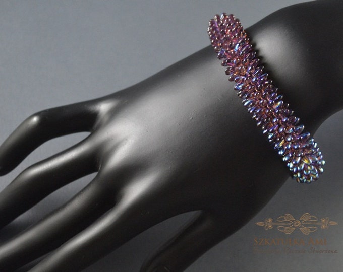 Beaded jewelry Effect AB crystal beads dragon bracelet skin dragon seed beads small beads shining purple bracelet womens girls gifts