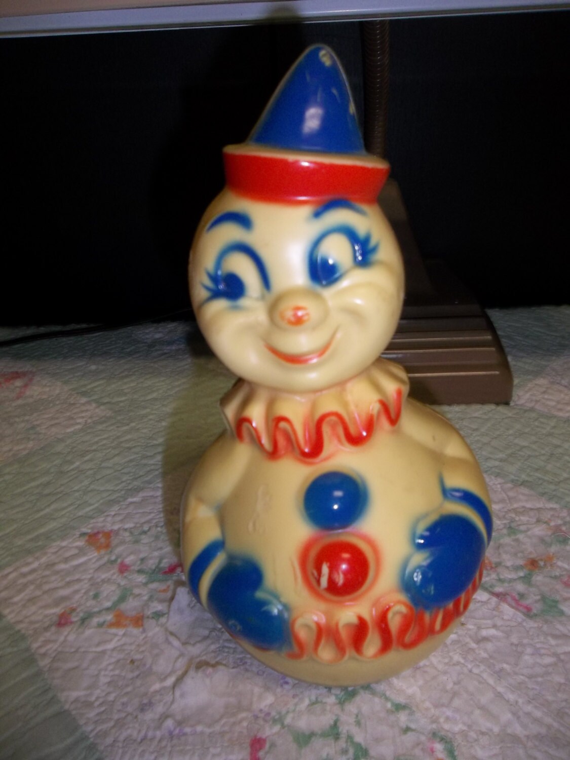 Vintage Celluloid or Rubber Rolly Polly/Rollie Pollie Clown