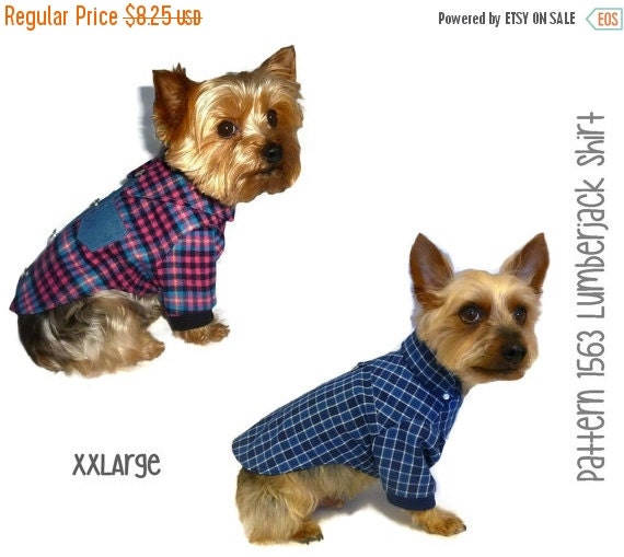 ON SALE Lumberjack Dog Shirt Pattern 1563 by SofiandFriends
