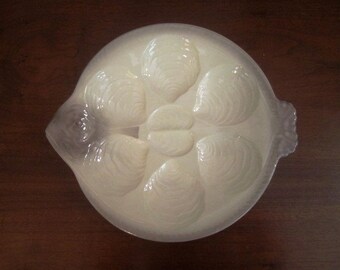 Vintage Oyster or Clam Plate, Shaped as a Fish, Germany, ca 1930s