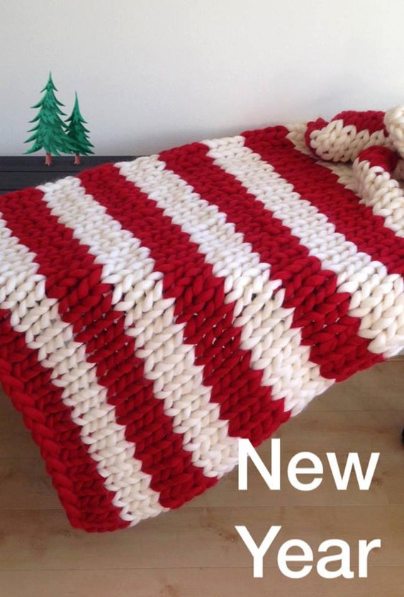 Super Chunky Christmas wool blanket 60x70 fashion by