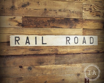 Vintage Wooden Painted Railroad Crossing Sign