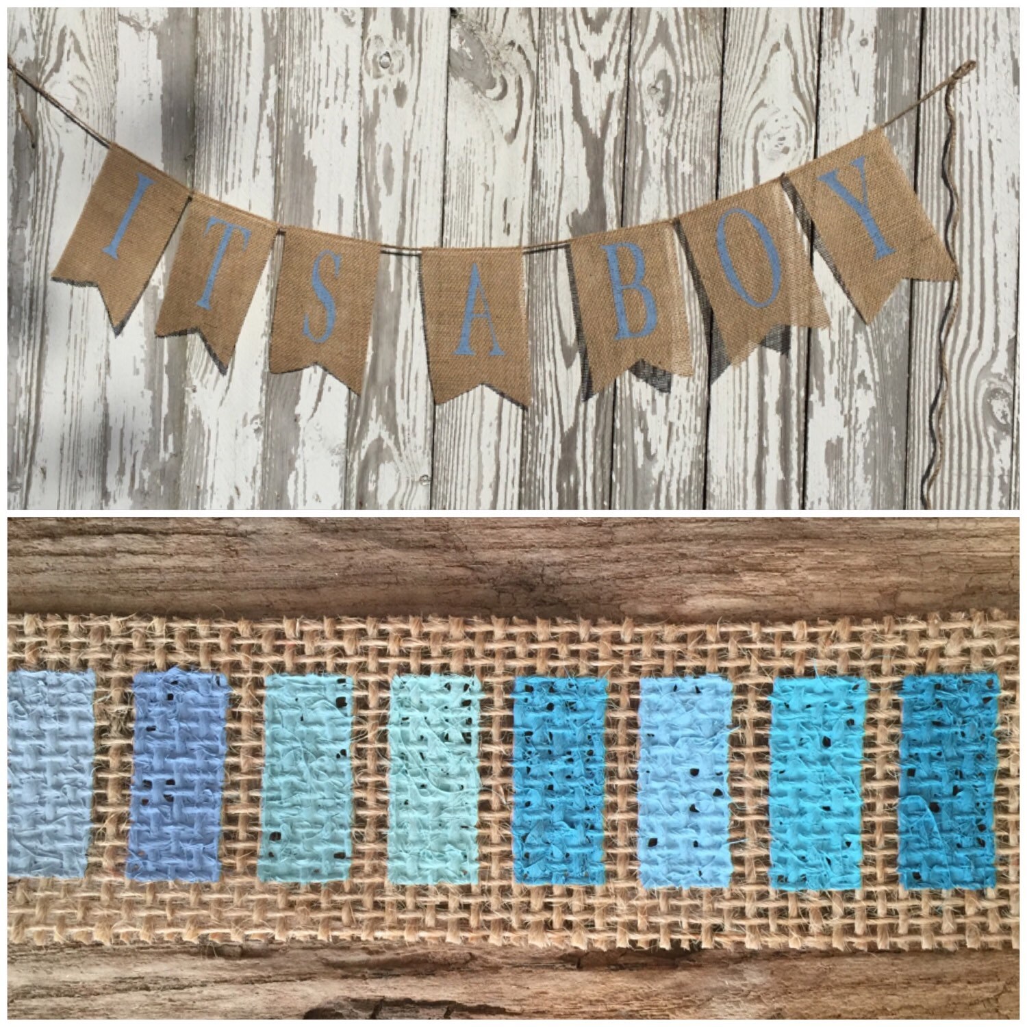 Custom Burlap Banner Blue Burlap Banner Beach Wedding