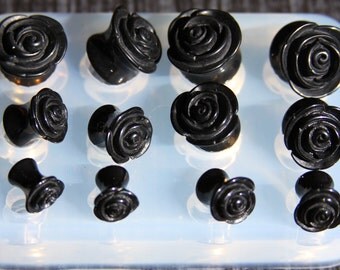 Ear gauges and ear tunnels clear silicone mold for Make at home resin plugs Piercing .6 pair. SIZE:6mm 8mm 10mm 12mm 14mm 16mm. (A79)
