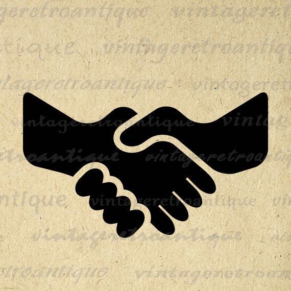 Printable Graphic Handshake Icon Image by VintageRetroAntique