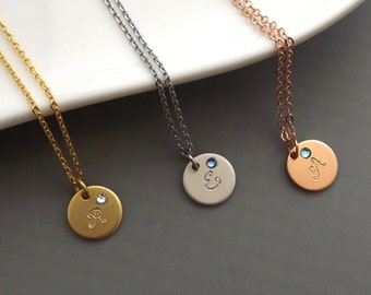 Childrens initial and birthstone necklace, flower girl gift, flower girl necklace, personalized flower girl gift, wedding jewelry kids