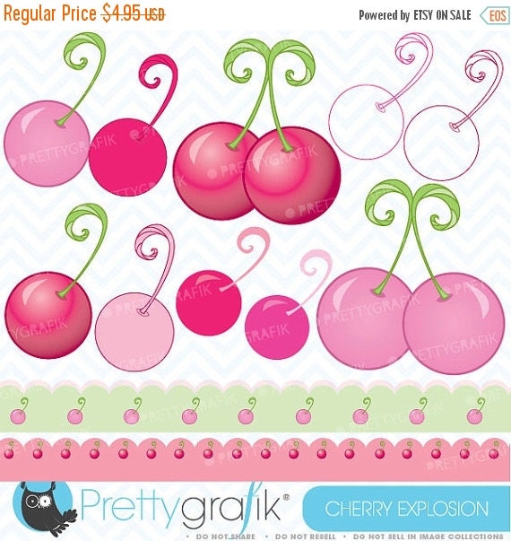 80% OFF SALE Cherry clipart commercial use, vector graphics, digital clip art, digital images - CL393 Il_570xn