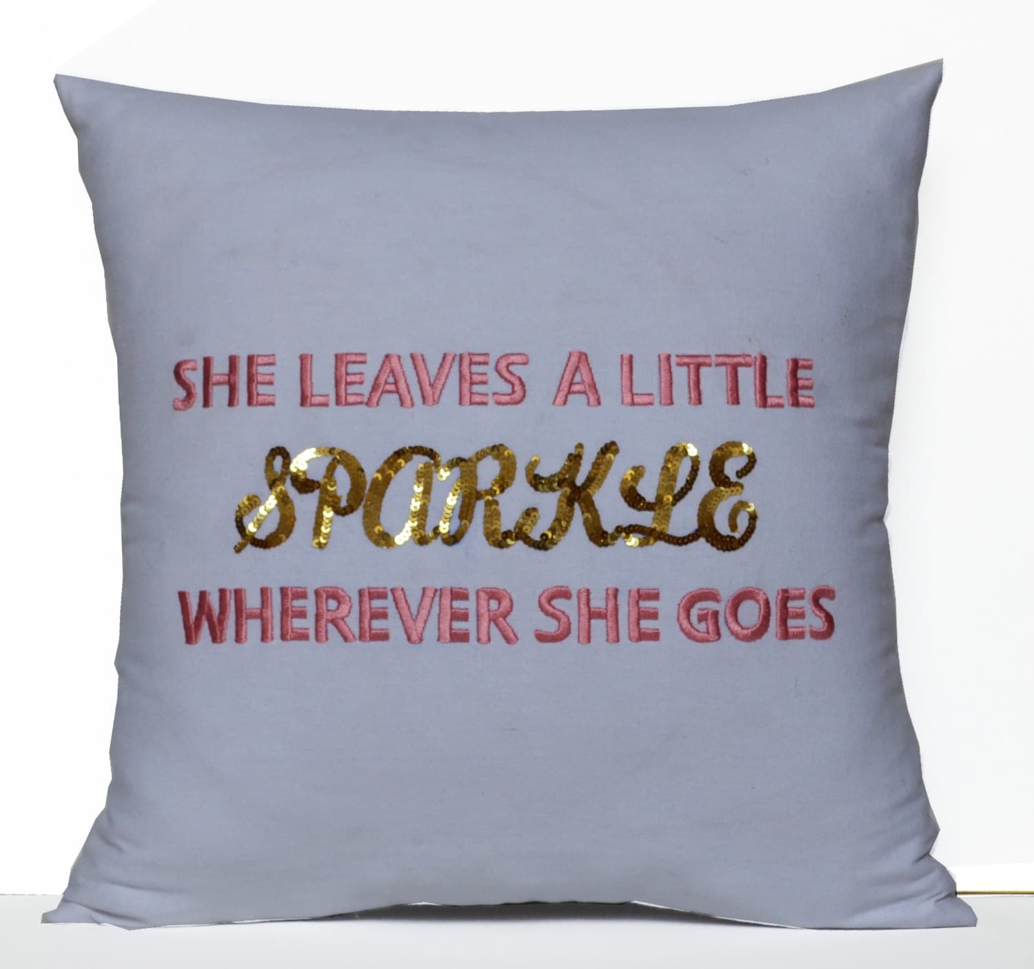 She Leaves A Little Sparkle Wherever She Goes Nursery Pillow