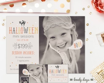 Halloween Mini Session Template and Facebook Timeline for Photographers INSTANT DOWNLOAD