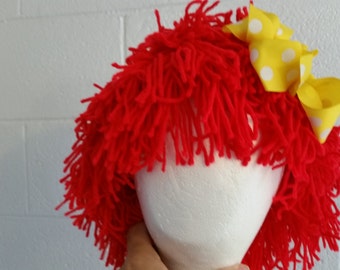 Girls Raggedy Ann Wig/Raggedy Ann costume wig, Christmas Costume/Girls Accessories, baby girls yarn wig, clown costume wig/MYSWEETCHICKAPEA