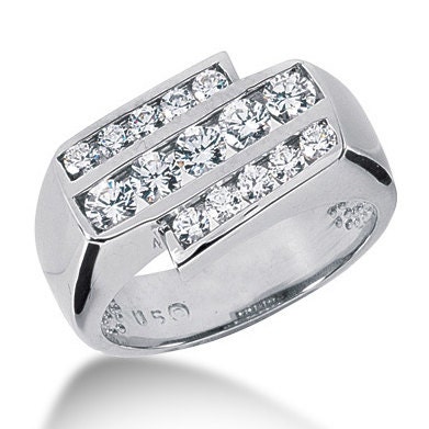 1.25ct Diamond Men's Massive Fashion Pinky Ring 14k White