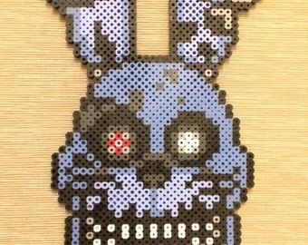 Springtrap Perler Bead Badge by PrettyPixelations on Etsy