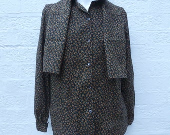 Blouse cotton shirt vintage top womens blouse vintage shirt ladies clothing spring blouse summer top secretary blouse office gift clothes.
