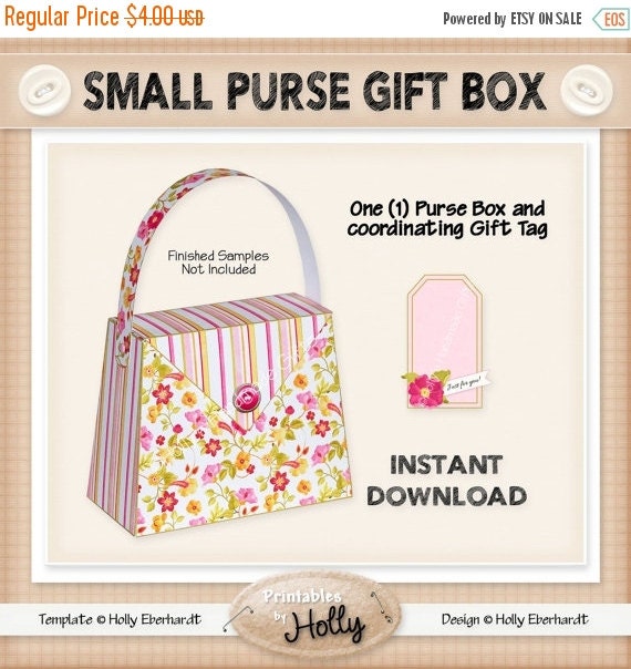 ON SALE Small Purse Gift Box Floral by HollysHandmadeGifts