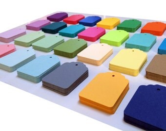 100 SMALL DECORATIVE Colored Gift Tags. You Choose Color. Wedding Tags. Hang Tag. Wish Tree. Save The Date. Place Card. Price Tags. Punched
