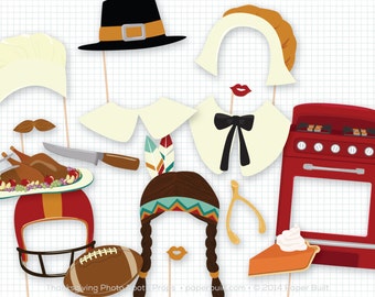 Thanksgiving Photo Booth Props, Thanksgiving Decor, Thanksgiving Photobooth Props, Centerpiece Idea Give Thanks, Pilgrim, Indian, Retro Oven