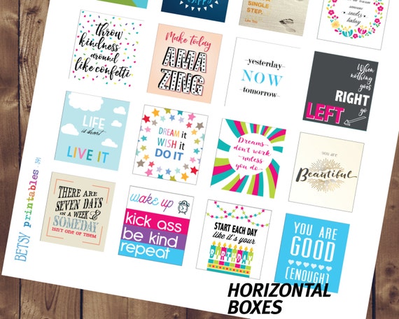 horizontal quote stickers inspirational planner by betsyprintables
