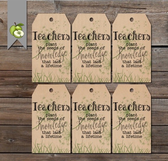 gift tags teacher plant the seed plant tag teacher gift