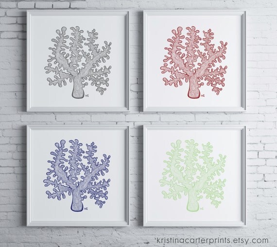 red coral drawing digital zentangle coral reef sketch