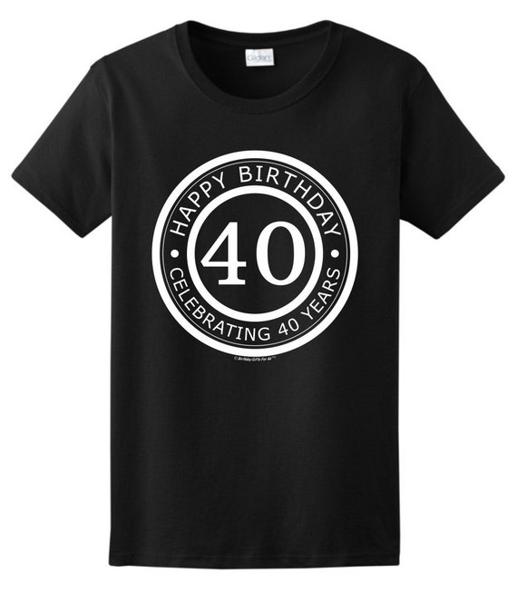 Happy Birthday Celebrating 40 Years Emblem Ladies T-Shirt