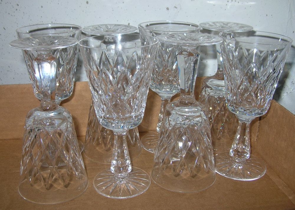 Waterford Crystal Claret Wine Stemware Set of 8. Kinsale