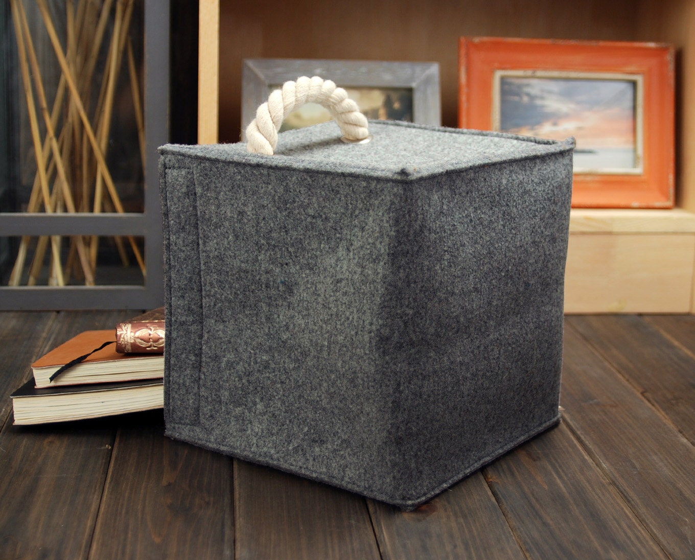 Felt Storage Box Felt Container Basket Storage Bin by Filzkraft