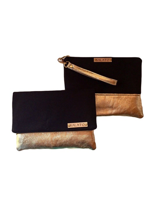 gold wristlet clutch