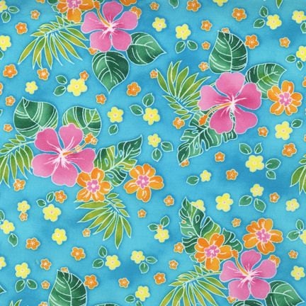 SALE 25% OFF Tropical Island Sanctuary Fabric by Robert Kaufman Pattern ...